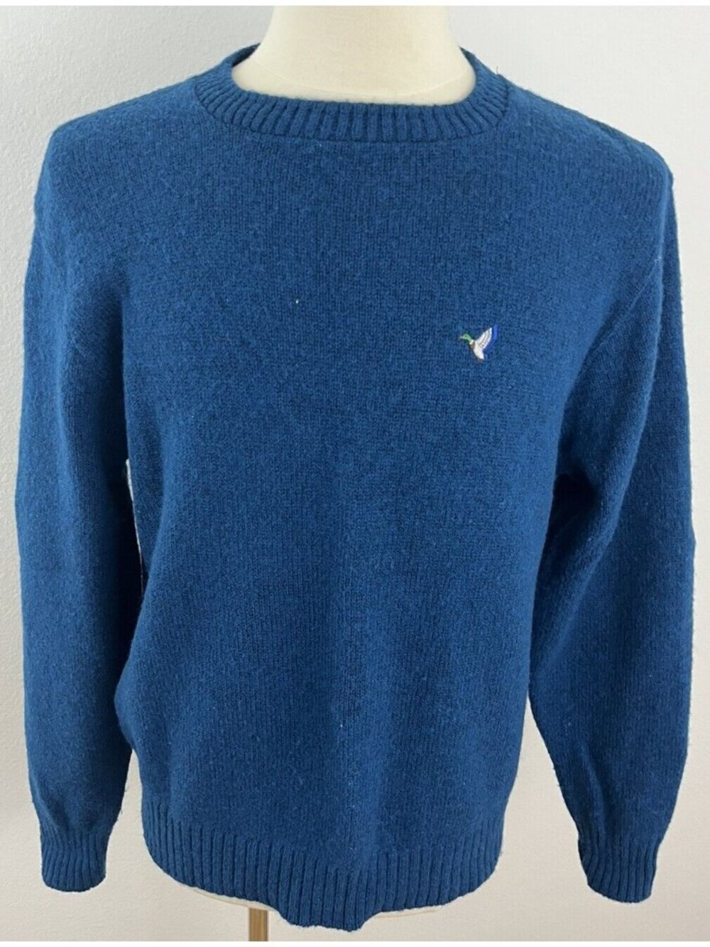 Vintage Flying Scotsman Men's XL Crewneck Wool Sweater Pullover Blue Green Marl